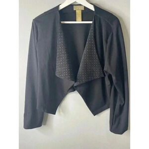 Miss Tina By Knowles Long Sleeve Cropped Jacket, Size XL, Black , Beyoncé Mom